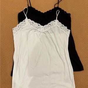 Worthington Black and White Lace Camisole Duo